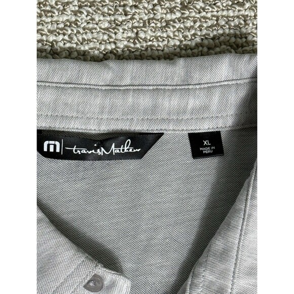 Travis Mathew Polo Men's XL Grey Fish Palm All Over Print Graphic Short Sleeve - Picture 3 of 8
